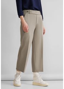 Street One Damen 3/4-Hose, beige, casual, Gr. 44, unifarben, Stoff, 45% Viskose, 43% Polyamid, 12% Elasthan, Hosen, High Waist