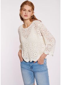 Haily's HAILY’S Damen Strickpullover "3/4 A SK Ma44ra", weiß, feminin, Gr. L, unifarben, Strick, Obermaterial: 100% Polyacryl, Pullover
