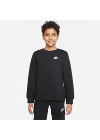 Nike Sportswear Kinder Sweatshirt "Club Big Kids Sweatshirt", schwarz-weiß, sportlich, Gr. XS, Obermaterial: 80% Baumwolle, 20% Polyester, Sweatshirts