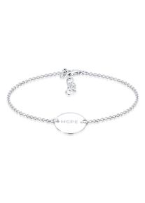 Elli Damen Armband "Hope-Schriftzug 925 Sterling Silber vergoldet", 17cm, ohne Stein, Silber 925 (Sterlingsilber), silber, Silber 925