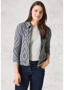 Cecil Damen Cardigan, grau, casual, Gr. M, bedruckt, Stoff, 65% Polyamid, 23% Polyester, 12% Viskose, Strickjacken, aus softem Materialmix