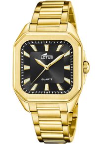 Lotus Damen Quarzuhr "Square", gold, Armbanduhren, Armbanduhr, Damenuhr, Edelstahlarmband, analog