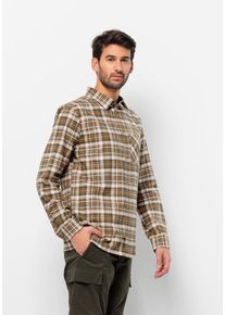 Jack Wolfskin Herren Flanellhemd "BERGWEG SHIRT M", braun, Gr. L, OBERSTOFF 100% BAUMWOLLE, Hemden