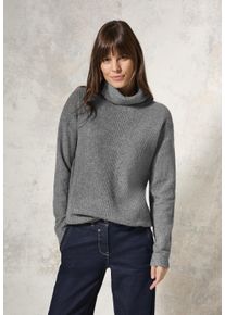 Cecil Damen Rollkragenpullover, grau, casual, Gr. XXL, unifarben, Web, 37% Baumwolle, 34% Polyacryl, 26% Polyester, 3% Elasthan, Pullover, aus softem