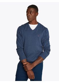 Tommy Hilfiger Herren Strickpullover "ESSENTIAL COTTON V NECK", grün, casual, Gr. XXXL, meliert, Strick, Obermaterial: 100% Baumwolle, Pullover