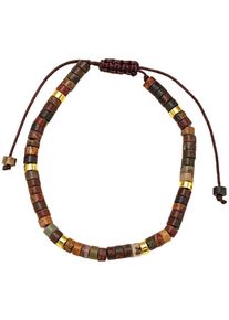 Firetti Armband "Schmuck Geschenk Edelstahl Armschmuck Armkette Edelstein", Edelstahl-Textil, gold, Edelstahl, Textil, Armbänder, Made in Germany -