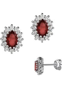 Firetti Damen Paar Ohrstecker "Schmuck Geschenk Silber 925 Ohrschmuck Ohrringe Diana", Silber 925 (Sterlingsilber), rot, Silber 925 (Sterlingsilber),