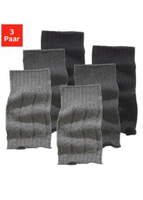 Lavana Damen Stulpensocken, grau, Polyamid, Baumwolle, unifarben, Socken, für Stiefel und Boots