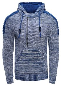 Rusty Neal Herren Kapuzensweatshirt "Knitwear", blau, casual, Gr. M, unifarben, 70% Polyacryl, 30% Baumwolle, Sweatshirts, mit praktischem