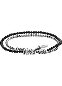 Diesel Armband "Schmuck Geschenk Edelstahl Armschmuck Armkette FONT, DX1542040", Edelstahl, schwarz, Edelstahl, Armbänder, mit Achat