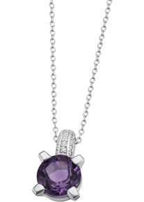Firetti Damen Kette mit Anhänger "Schmuck Geschenk Silber 925 Halsschmuck Halskette Solitär", Silber 925 (Sterlingsilber), L: 45cm B: 1,2mm, lila,