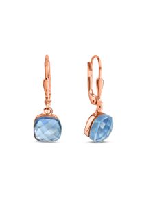 JAMELLI Damen Paar Ohrhänger "Silber 925 rosé-vergoldet mit hellblauem Quarz (beh.)", ONE-SIZE, 5,27 ct, Silber 925 (Sterlingsilber), rot, Silber 925