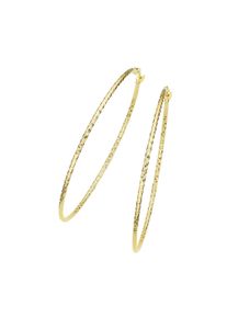 Luigi Merano Damen Paar Creolen "mit diamantierter Oberfläche, Gold 375", Gelbgold 375, gold, Gelbgold 375, Ohrringe