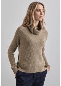 Street One Damen Rollkragenpullover, beige, casual, Gr. 46, unifarben, Web, 60% Baumwolle, 40% Polyacryl, Pullover, im soften Baumwoll-Mix