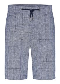 Bugatti Herren Bermudas, blau, casual, Gr. 50, 52% Leinen, 48% Baumwolle, Hosen, mit Karomustern