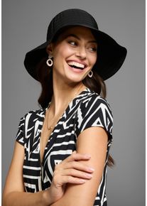 Laura Scott Damen Sonnenhut, schwarz, feminin,elegant,festlich, unifarben, Web, Obermaterial: 100% Polyester, Hüte, mn eleganten Look, knautsch und