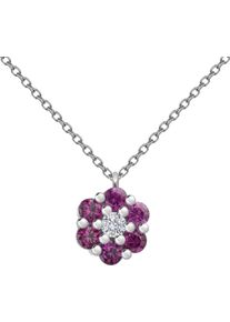 Firetti Damen Kette mit Anhänger "Schmuck Geschenk Silber 925 Halsschmuck Ankerkette Anhänger Blume", Silber 925 (Sterlingsilber), L: 43cm B: 1,1mm,