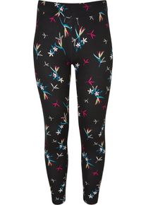 Urban Classics Mädchen Leggings "Urban Classics Damen Girls Soft AOP Leggings", schwarz, Gr. 110, 85% Polyester, 15% Elasthan, Hosen