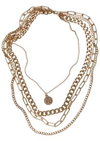 Urban Classics Damen Edelstahlkette "Urban Classics Unisex Penumbra Layering Necklace", one size, gold, Halsketten