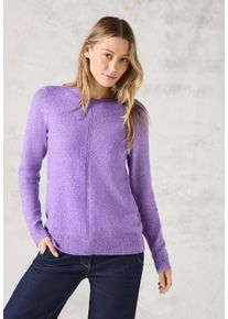 Cecil Damen Rundhalspullover, lila, casual, Gr. XL, unifarben, Web, 37% Baumwolle, 34% Polyacryl, 26% Polyester, 3% Elasthan, Pullover, mit
