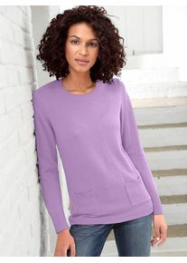 Casual Looks Damen Rundhalspullover "Pullover", lila, Gr. 50, unifarben, 50% Baumwolle, 50% Polyacryl, Pullover