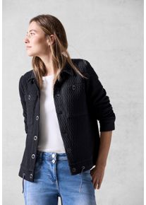 Cecil Damen Kurzjacke, blau, casual, Gr. XXL, unifarben, Stoff, 83% Polyester, 14% Viskose, 3% Elasthan, Jacken, mit Brusttasche