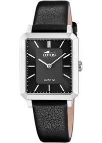 Lotus Damen Quarzuhr "Square", schwarz, Armbanduhren, Armbanduhr, Damenuhr, Lederarmband, analog