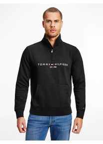 Tommy Hilfiger Herren Sweatshirt "TOMMY LOGO MOCKNECK", schwarz, casual, Gr. XXXL, Obermaterial: 70% Baumwolle, 30% Polyester, Sweatshirts