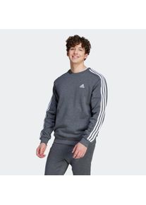 Herren Sweatshirt "ESSENTIALS 3-STREIFEN", grau, sportlich, Gr. 4XL, adidas Sportswear, gestreift, Obermaterial: 78% Baumwolle, 22% Polyester,