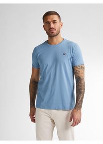 Herren Rundhalsshirt, blau, casual, Gr. XXXL, PETROL INDUSTRIES, unifarben, Jersey, Obermaterial: 100% Baumwolle, Shirts, mit Logo Stickerei