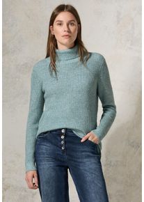 Cecil Damen Rollkragenpullover, grün, casual, Gr. XXL, unifarben, Web, 78% Baumwolle, 22% Polyacryl, Pullover, im soften Baumwoll-Mix
