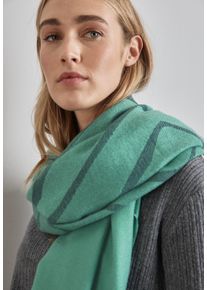 Street One Damen Schal, grün, casual, bedruckt, Stoff, 100% Polyester, Modetücher, mit Fransenkante