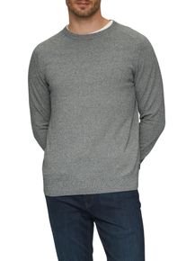 s.Oliver Herren Strickpullover, grau, casual, Gr. M, unifarben, meliert, Strick, Obermaterial: 100% Baumwolle, Pullover, mit Rundhals und in