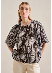 Seidensticker Damen Shirtbluse "Schwarze Rose", beige, Gr. 38, gestreift, 95% Baumwolle 5% Polyester, Blusen, Kurzarm Rundhals Streifen