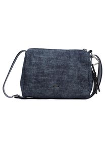 Rieker Damen Schultertasche, blau, Textil, Taschen, Umhängetasche, Damen-Handtasche mit abnehmbarem Logo-Anhänger