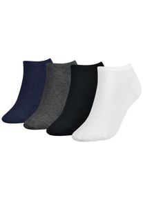 Tommy Hilfiger Damen Sneakersocken "TH WOMEN 4P SNEAKER ECOM", Gr. 35, bunt, Baumwollmischung, uni und meliert, Socken, mit Logostickerei
