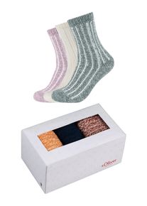s.Oliver Damen Socken "Sockenbox 3er Pack", Gr. 39, blau, 69% Polyester 29% Polyester 2% Elasthan, meliert, Socken