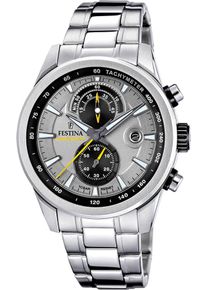 Festina Herren Chronograph "Timeless Chronograph", silber, Armbanduhren, Quarzuhr, Armbanduhr, Herrenuhr, Edelstahlarmband, analog, Tag