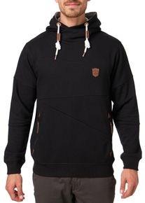 INDICODE Herren Kapuzensweatshirt "INAix", schwarz, modisch, Gr. S, unifarben, Sweatware, Obermaterial: 60% Baumwolle, 40% Polyester, Sweatshirts