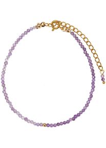 Firetti Damen Armband "Schmuck Geschenk Messing Armschmuck Armkette Edelstein", Messing, lila, Messing, Armbänder, Made in Germany - mit Amethyst,