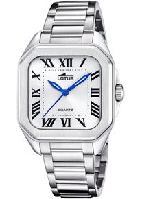 Lotus Damen Quarzuhr "Square", silber, Armbanduhren, Armbanduhr, Damenuhr, Edelstahlarmband, analog