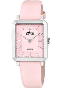 Lotus Damen Quarzuhr "Square", rosa, Armbanduhren, Armbanduhr, Damenuhr, Lederarmband, analog