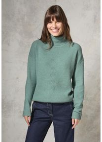 Cecil Damen Rollkragenpullover, grün, casual, Gr. XXL, unifarben, Web, 37% Baumwolle, 34% Polyacryl, 26% Polyester, 3% Elasthan, Pullover, aus softem