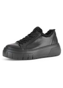 Gabor Damen Plateausneaker, Gr. 40, schwarz, Nappaleder, Textil, sportlich, Schuhe, Plateau, Freizeitschuh, Halbschuh, Schnürschuh mit Best Fitting