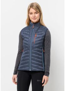 Jack Wolfskin Damen Funktionsweste "ROUTEBURN PRO INS VEST W", blau, Gr. XS, 1. OBERSTOFF: 100% POLYESTER; 2. OBERSTOFF: 93% POLYESTER, 7% ELASTHAN;