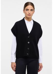 Eterna Damen Strickpullover, schwarz, casual, Gr. M, 100% Wolle (Merino), Pullover