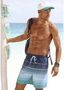 Bench. Herren Badeshorts "Sunset", blau, Gr. M, Farbverlauf, Polyester, Badehosen, mit trendigem Streifenverlauf