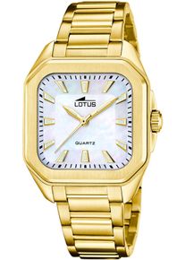 Lotus Damen Quarzuhr "Square", gold, Armbanduhren, Armbanduhr, Damenuhr, Edelstahlarmband, analog