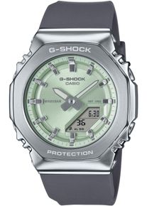 Casio G-SHOCK Damen Chronograph, grau, Armbanduhren, Quarzuhr, Armbanduhr, Damenuhr, Herrenuhr, Stoppfunktion, Resinband