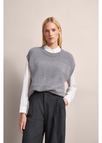 Bugatti Damen Pullunder, grau, casual, Gr. XXL, unifarben, 40% Wolle, 30% Viskose, 20% Polyamid, 10% Kaschmir, Pullover, aus einer Wollmischung mit